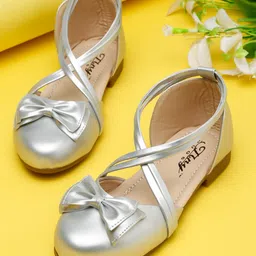 Tiny Bugs Bow Applique Detailed Ballerinas - Silver-picture-24