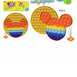 YK Kids 3-In-1 Mickey Face, Round Pop It Fidget Toy Set With Key Chain-picture-40