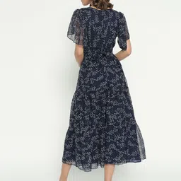 Raiyani Fashion Printed Georgette Fit & Flare Midi Ready to Wear Dress image 2