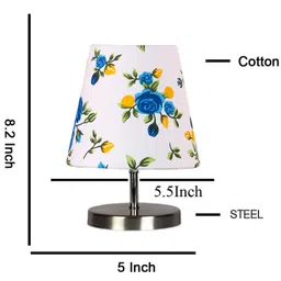 Devansh Multicolor cotton Round Metal Steel Table Lamp image 3