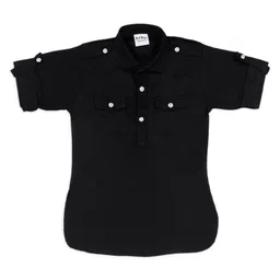 BAD BOYS Full Sleeves Solid Kurta With Pyjama Set - Black image 4