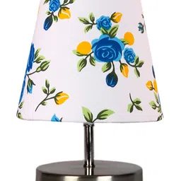 Devansh Multicolor cotton Round Metal Steel Table Lamp image 4