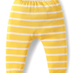 Babyhug 100% Cotton Full Sleeves Animal Printed Onesies With Striped Leggings Cap Mittens & Booties Set - image 4