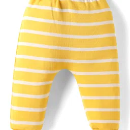 Babyhug 100% Cotton Full Sleeves Animal Printed Onesies With Striped Leggings Cap Mittens & Booties Set - image 5