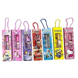 New Pinch Birthday Party Return Gifts for kids Mix Stationery Kit Set in a Fancy Box for Kids (Pack of 12 ) random character dispatch image 5