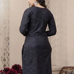 AUZAAI COLLECTION Pack Of 2 Ethnic Motifs Embroidered Thread Work Pure Cotton Kurtas image 2