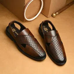 Hoversoul Men's Brown Arian Peshawari Sandals-picture-2