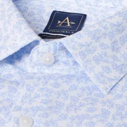 Arrow White Cotton Slim Fit Floral Print Shirt image 5