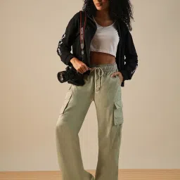 Globus Beige Cotton Solid Trousers image 5