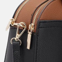 Anne Klein Black & Brown Color Block Handbag image 5