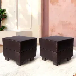 Ikiriya Iris Brown Pinewood Contemporary Ottomans-picture-22