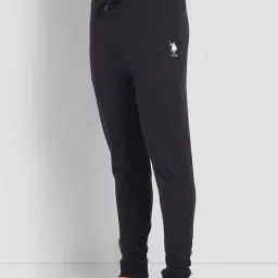 U.S. Polo Assn. Black Cotton Regular Fit Lounge Pants image 4