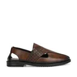 Hoversoul Men's Brown Arian Peshawari Sandals image 3