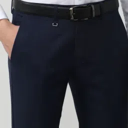 Louis Philippe Black Leather Solid Waist Belt-picture-22