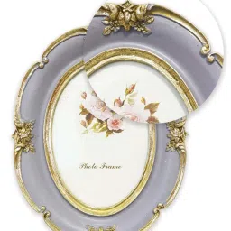 Art Street Grey Mdf Oval Shape Table Photoframe image 5