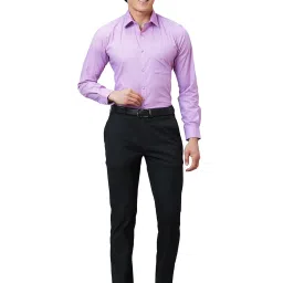 Raymond Black Slim Fit Self Design Flat Front Trousers image 5