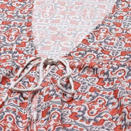 Miravan Orange Floral Print A Line Kurta With Jacket image 5