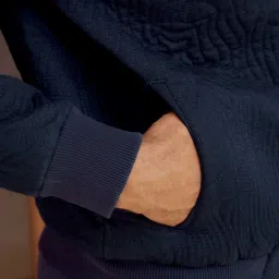 Andamen Navy Regular Fit Texture Jacket image 5