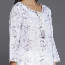 Libas Off White Printed Kurta image 5