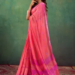 Saree Mall Pink Embellished Sarees With Unstitched Blouse-picture-30