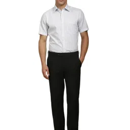 Louis Philippe White Cotton Regular Fit Checks Shirt image 5