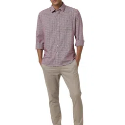 Van Heusen Purple Cotton Slim Fit Checks Shirt image 5