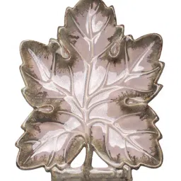 Troveas Hand-Painted Ceramic Leaf Shape Serving Platter image 3