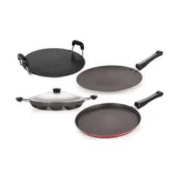 Nirlon Non-Stick Red Aluminium Gas Compatible Kitchenware Combo Gift Set with Bakelite H & le-image-20