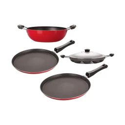 Nirlon Non-Stick Red Aluminium Kitchenware Kitchen Cooking Utencil Combo Gift Set-picture-13