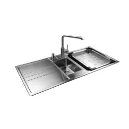 Jayna Combo 40x20 inch Satin Finish Stainless Steel Single Bowl Kitchen Sink with Vegetable Bowl & Drain Board, COMBO - 09 B-image-73