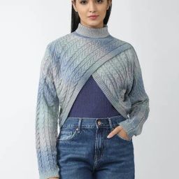 Forever 21 Blue Full Sleeves Sweater-picture-27