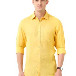 Linen Club Yellow Regular Fit Shirt-picture-19