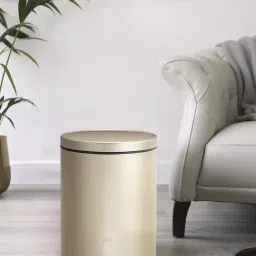OBSESSIONS Champagne Gold Stainless Steel Soft Close Fingerprint Resistant Step Dustbin (8 Litre)-image-18