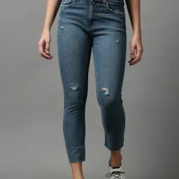 showoffff SHOWOFF Blue Solid Mid Rise Jeans-picture-45