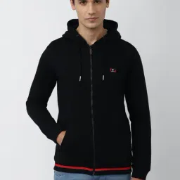 Van Heusen Black Regular Fit Printed Hooded Sweatshirts-image-51