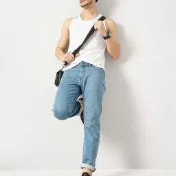 celio celio* Blue Slim Fit Lightly Washed Jeans image 5