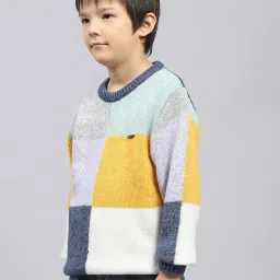 Monte Carlo Boys Multi Colored Wool Blend Self Sweater image 5