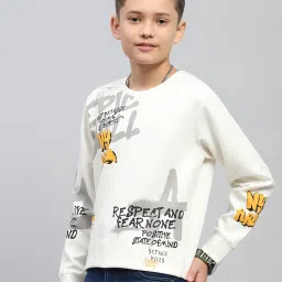 Monte Carlo Boys White Cotton Blend Printed Sweatshirt image 5