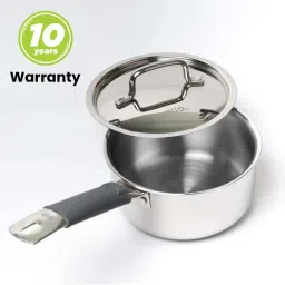 ALLO Silver Stainless Steel 18 cm Induction Friendly Triply Sauce Pan (2.3 L) image 5