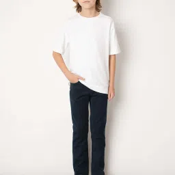 Jack & Jones Junior Boys Bright White Cotton Solid T-Shirt image 5