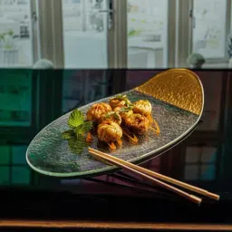 Troveas Luster Medium Clear Glass Serving Platter-picture-20