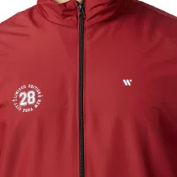 Zeel Maroon Polyester Solid Relaxed fit Windbreaker Jacket image 5
