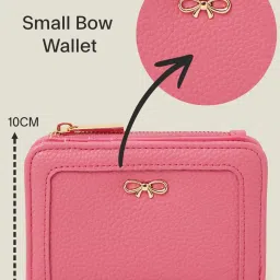Accessorize London Pink Solid Bi-Fold Wallet for Women image 5