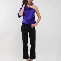 FableStreet Blue Polyester Plain Top image 5