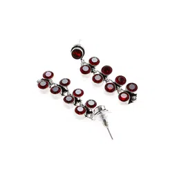 Bamboo Tree Jewels Red Handcrafted Contemporary Drop Earrings image 3