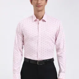 Peter England Pink Cotton Regular Fit Printed Shirt-picture-41