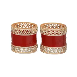 Aatmana Maroon Red AD Studded Bridal Chuda - Set of 36 image 5