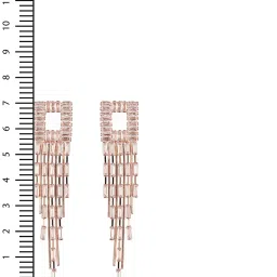 Aatmana Rose Gold & Silver-Toned Contemporary Dangler Earrings image 5
