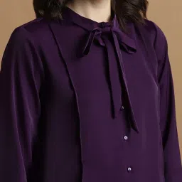 Allen Solly Purple Regular Fit Formal Shirt image 5