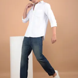 Crimsoune Club White Cotton Slim Fit Self image 5